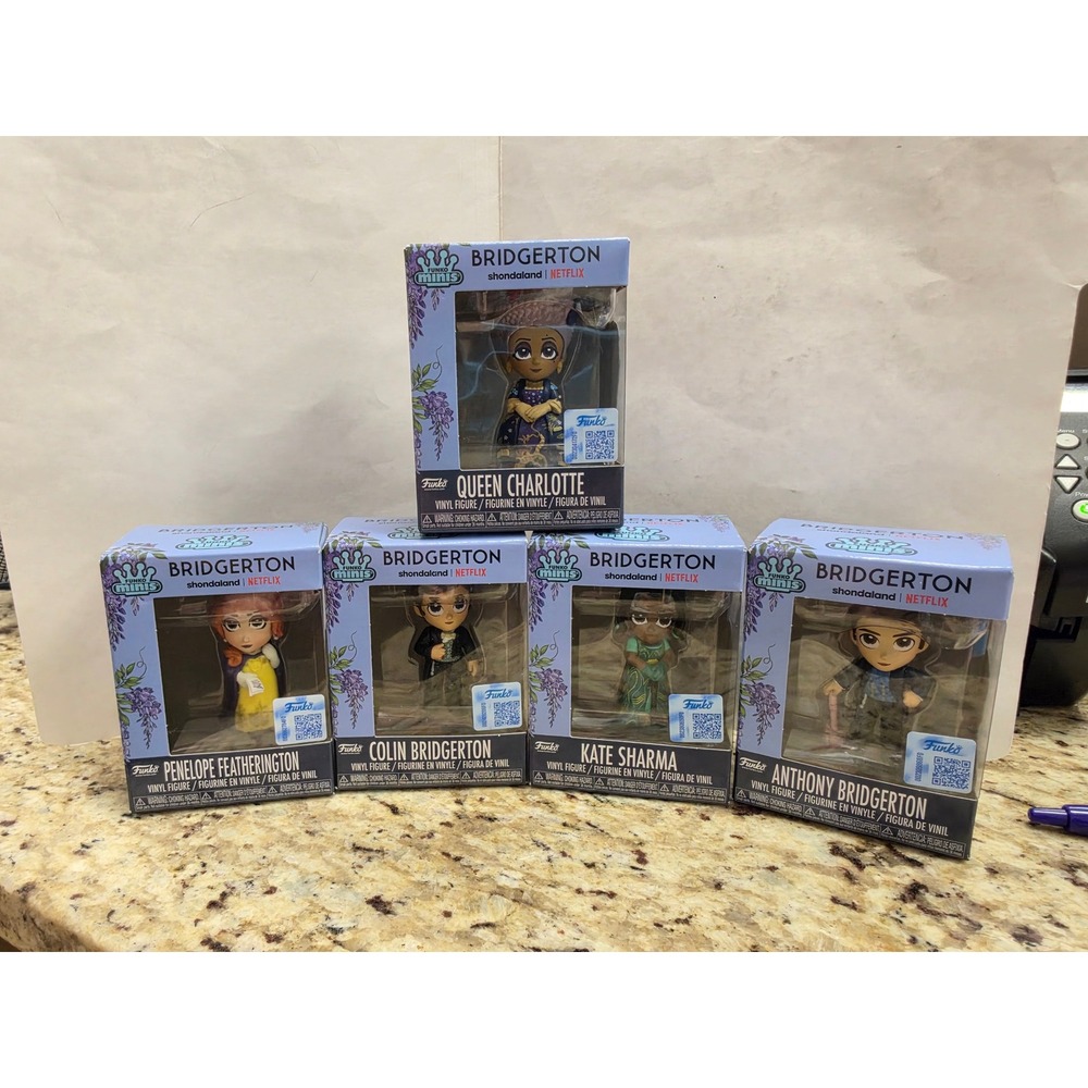 Funko Minis Bridgerton Vinyl Figures Set of 5 Queen Charlotte Kate Anthony Colin